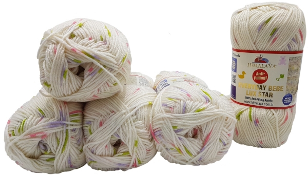 500 Gramm Himalaya Everyday Lux Star antipilling, Wolle mehrfarbig, Strickwolle mit Tweed-Effekt